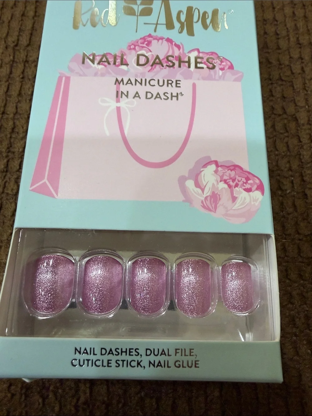 Red Aspen Nail Dashes Press-On Nails - Picture 5 of 13